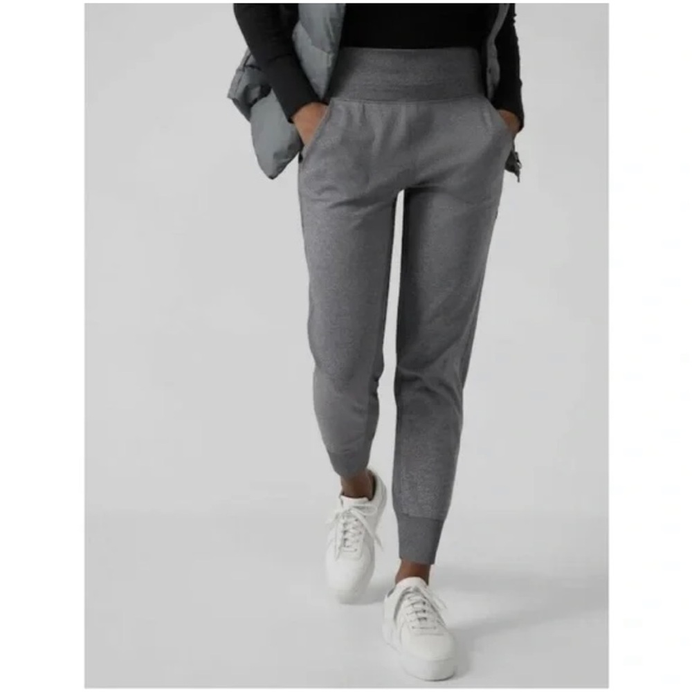 Athleta Heather Gray SCULPTEK Venice Mid Rise Jogger Pants 597888 W1437 Sz XS